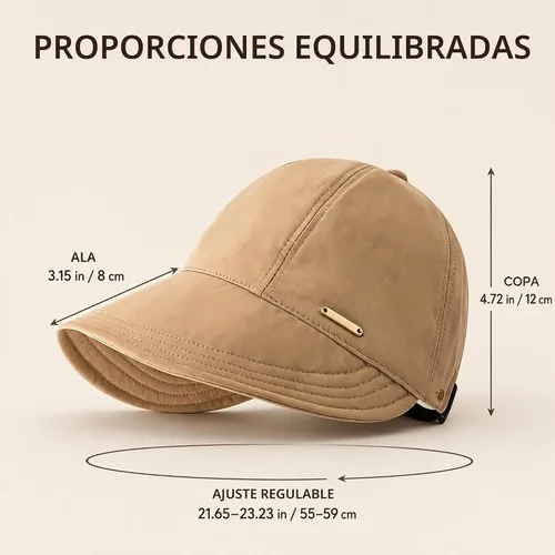 Vista 6 de Sombrero de sol de ala ancha para mujer con agujero para cola de caballo y Blanco sucio