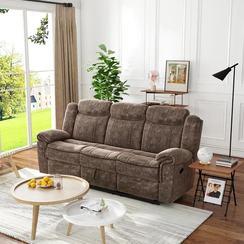 Vista 2 de ACME FURNITURE Zubaida Sofá (Glider & Motion) - Terciopelo chocolate de 2 tonos