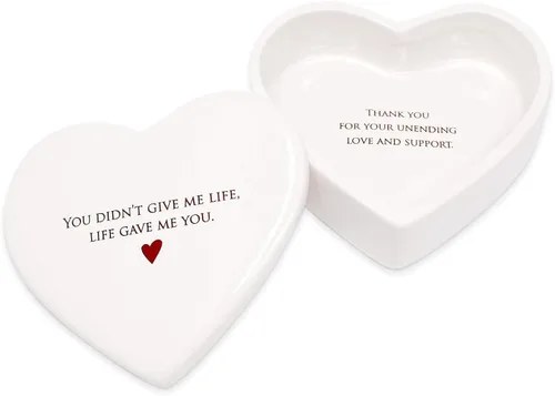 Vista 9 de Regalo para mamá de Susabella - Regalo de boda para madre de la novia o madre del novio, caja de cerámica para recuerdos en forma de corazón o caja