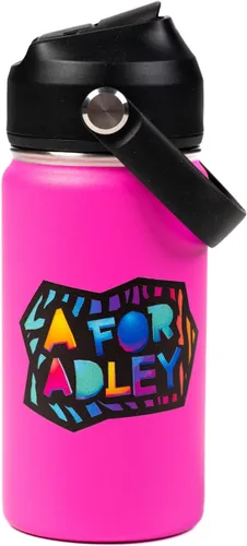 Vista 2 de A FOR ADLEY Merch Producto Oficial Adley's - Botellas de agua de neón súper frías y coloridas para diversión, escuela, viajes o en cualquier momento