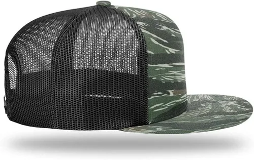 Vista 4 de Richardson 511 Wool Blend Flatbill Trucker Caps Sombreros de camionero en blanco OSFM