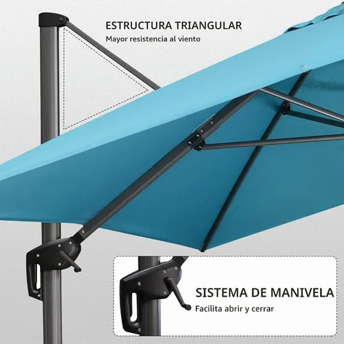 Vista 510 de PURPLE LEAF Paraguas al aire libre con base 8' x 8' protección solar verde Manzana Verde (Apple Green)