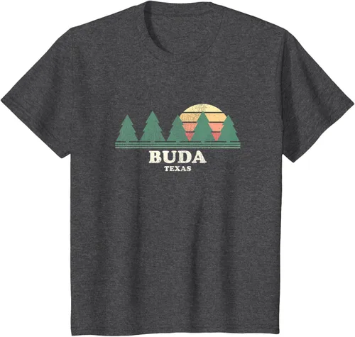 Vista 21 de Buda TX Vintage Throwback Tee Retro 70s Design T-Shirt