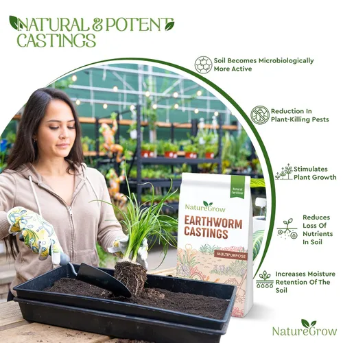 Vista 3 de Lombricomposta de Tierra - Fertilizante orgánico de 1 lb con ácido húmico - Lombricomposta pura para jardinería