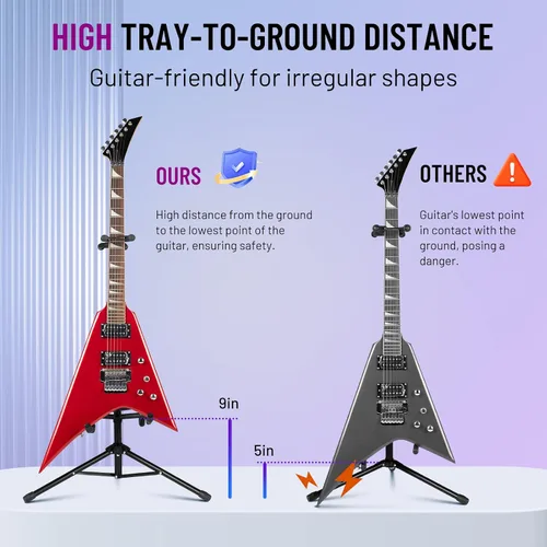 Vista 3 de CAHAYA Soporte de guitarra plegable doble soporte universal de doble