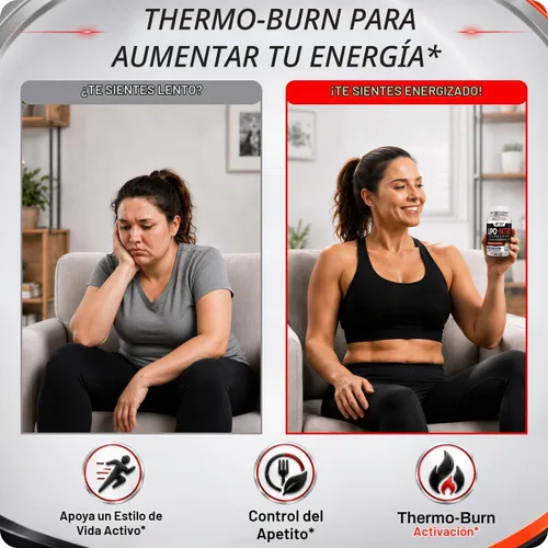 Vista 5 de Píldoras de dieta Thermo-Burn Apoyo de energía y metabolismo, 120