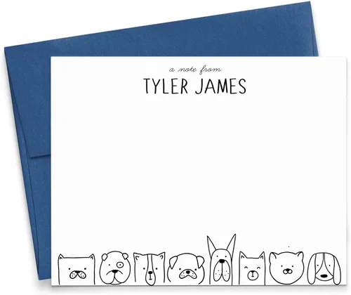 Vista 8 de Tarjetas de agradecimiento personalizadas para niños, papelería forrada personalizada, papelería para niños, papelería forrada para niños, tu Tu