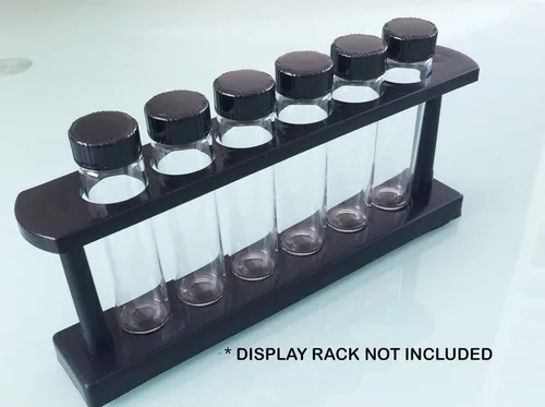 Vista 5 de Botella de vidrio transparente con tapas negras a rosca, de 3.75 pulgadas, 8 adarmes, 1 onza, para muestras, almacenamiento de cosméticos, hierbas