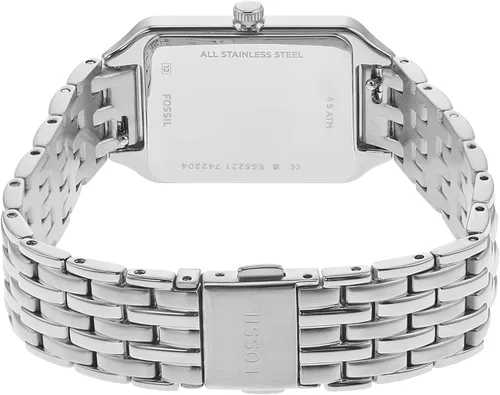 Vista 3 de Fossil Womens Raquel Quartz Rectangular Watch with Stainless Steel or Leather Strap
