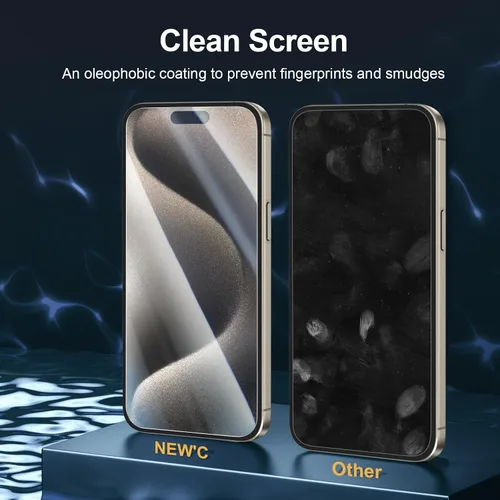 Vista 215 de NEW'C Paquete de 3 protectores de pantalla de privacidad para iPhone Air/iPhone 17 Air (6.5 pulgadas), película de vidrio templado antiespía