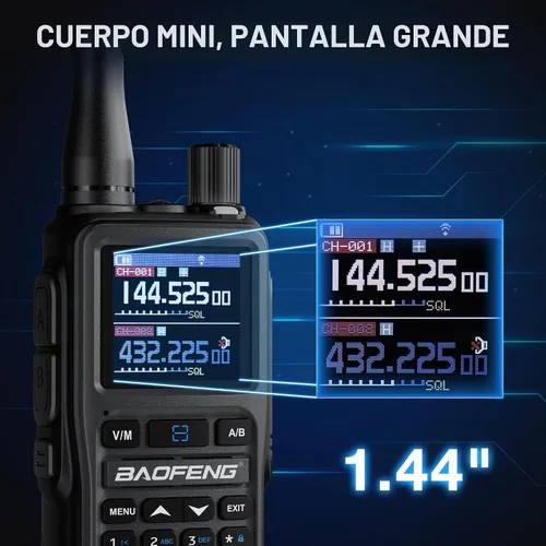 Vista 5 de Baofeng Radioaficionado UV-5R, radio bidireccional UHF VHF, gris