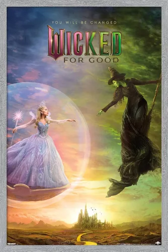 Vista 15 de Wicked: For Good (2025) - Póster de pared de una hoja de burbujas, 22.4 pulgadas de largo x 14.7 pulgadas de ancho, versión enmarcada de madera
