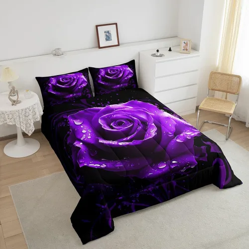 Vista 141 de Erosebridal Juego de edredón de hojas de cannabis, juego de ropa de cama de marihuana con estampado colorido de plantas, decoración bohemia de 2