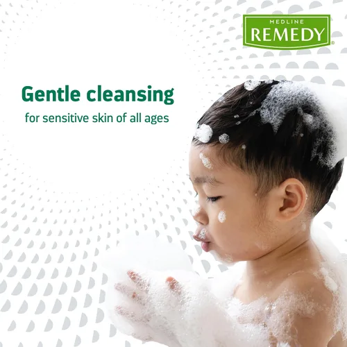 Vista 6 de Medline Remedy Champú hidratante clínico y gel de baño (2 onzas líquidas), aroma a vainilla, limpiador, sin enjuague, adultos, niños, ducha o mesita