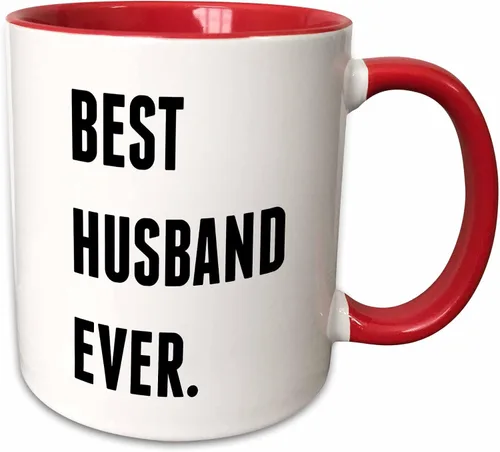 Vista 10 de 3dRose Taza de café, tamaño – 11 oz – Best Husband Ever, letras negras sobre fondo blanco Xander citas inspiradoras – divertido regalo de taza