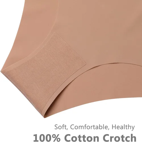 Vista 4 de SHARICCA Bikini sin costuras para mujer, braguitas invisibles, transpirables, suaves, elásticas, paquete múltiple