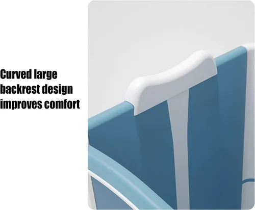 Vista 6 de Bañera plegable grande, bañera portátil para adultos, bañera de hidromasaje, uso en interiores y exteriores, 53.5 pulgadas, azul, soporta hasta 198
