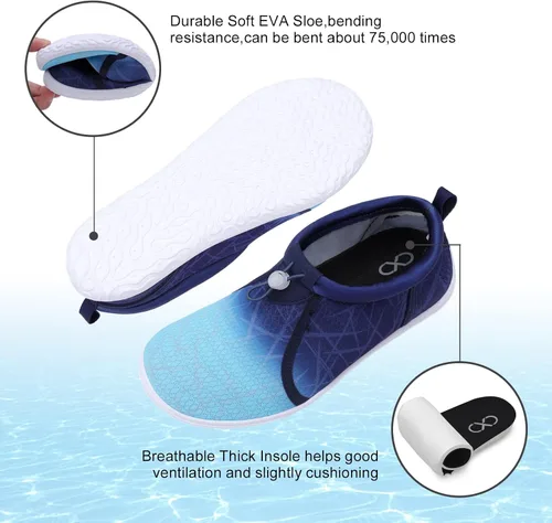 Vista 6 de XIHALOOK Zapatos acuáticos para mujeres y hombres, secado rápido, con cordón, para playa, natación, piscina, surf, deportes acuáticos