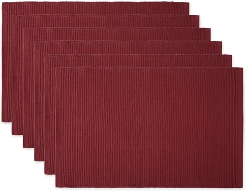 Vista 21 de DII - Juego de manteles individuales (100% algodón, acanalado) para uso diario, 13x19, Aqua, 6 piezas
