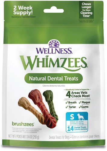 Vista 21 de WHIMZEES Wellness Freshzees Golosinas dentales para perros, barra de tamaño extra pequeño, (56 unidades)