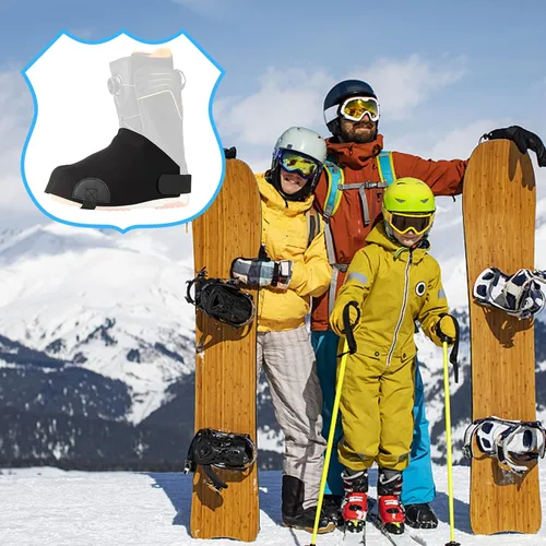 Vista 7 de Qchengsan Fundas para botas, cubierta para botas de esquí, fundas de zapatos para nieve, mantiene los calentadores de pies y calentadores, regalos