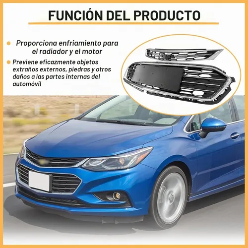 Vista 4 de Parachoques delantero superior inferior rejilla compatible para Chevy Cruze Mesh Grill 2016 2017 2018