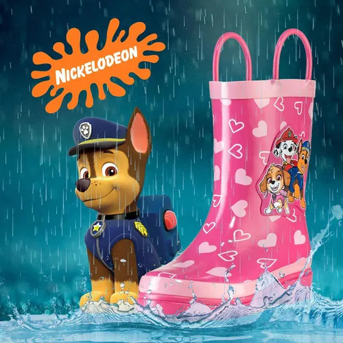 Vista 5 de Nickelodeon JoJo Siwa - Botas de lluvia de goma impermeables con asas fáciles de poner para niñas y niños pequeños
