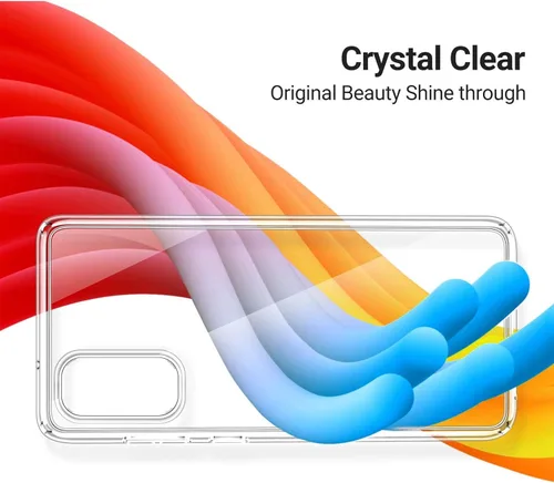 Vista 6 de Funda para Xiaomi Poco M4 5G (6.58 ") con 1 X Protector de pantalla de vidrio templado, Carcasa de parachoques de TPU transparente delgada, Silicona