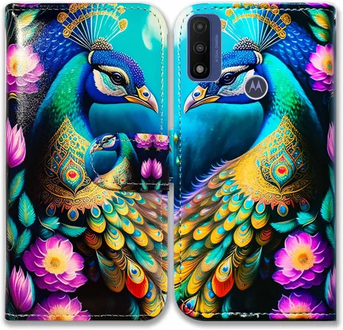 Vista 13 de Bcov Funda de piel con tapa para teléfono Motorola Moto G Pure/Power 2022 - Patrón de pájaro negro, ranura para tarjetas, bloqueo magnético, función