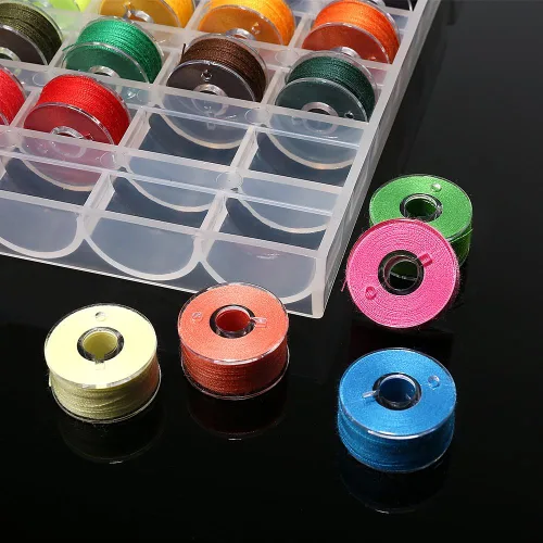 Vista 5 de BetyBedy 36 bobinas e hilos de coser con estuche para múltiples máquinas de coser, juego de bobinas preenrolladas