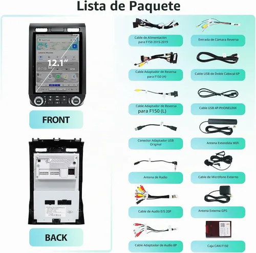 Vista 7 de LINKSWELL Lite2 - Estéreo de coche estilo T para Ford F150 2015-2022 Para Ford F150 F250/350/450 Radio de coche 4+64G unidad principal con Carplay