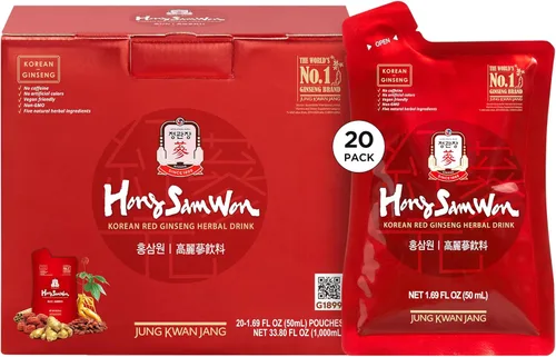Vista 9 de JUNG KWAN JANG Hong Sam Won Delight - Té de ginseng rojo coreano, bebida energética de hierbas con lima, azufaifa, jengibre, 3 vitaminas y 9