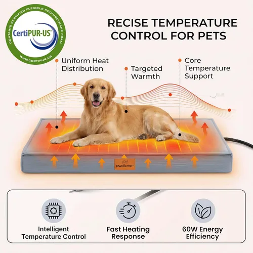 Vista 3 de Cama térmica extragrande para perros con espuma viscoelástica ortopédica, camas de 4 pulgadas de grosor para perros de tamaño grande, sofá