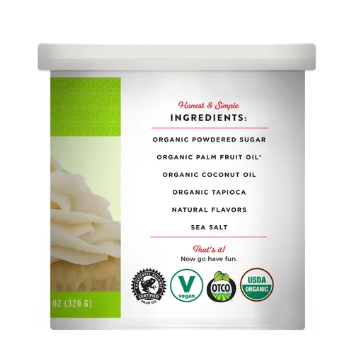 Vista 2 de Miss Jones Baking Crema de mantequilla orgánica para hornear, perfecta para glaseado y decoración, vegana: Queso crema (Paquete de 6)