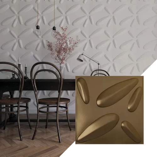 Vista 28 de Ekena Millwork 19 5/8 pulgadas de ancho x 19 5/8 pulgadas de alto, pétalo EnduraWall decorativo 3D, cobre envejecido (cubre 2.67 pies cuadrados).