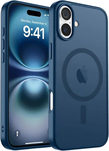 Vista 195 de zapica Funda magnética para iPhone Air, con protector de pantalla de vidrio templado, compatible con MagSafe, translúcida mate, a prueba de golpes