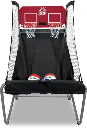 Vista 9 de Pop-A-Shot - Home Dual Shot Juego de baloncesto arcade para el hogar Aro de puntuación con sensor, 16 modos de juego, 7 bolas Plegable para un