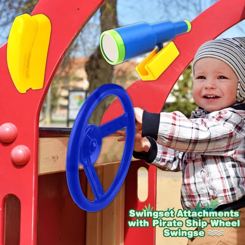 Vista 5 de Accesorios para el patio de recreo, Swingset, volante, telescopio de plástico, teléfono Swingset, juguete para niños, patio al aire libre, patio
