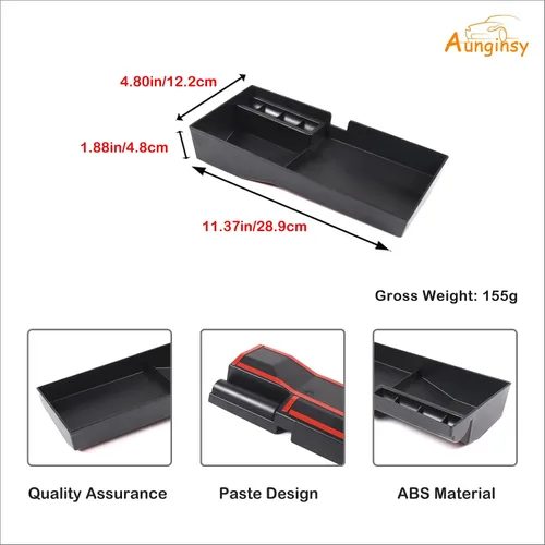 Vista 7 de Aunginsy Caja de almacenamiento para tablero de automóvil, bandeja organizadora compatible con Toyota FJ Cruiser 2007-2021, consola central