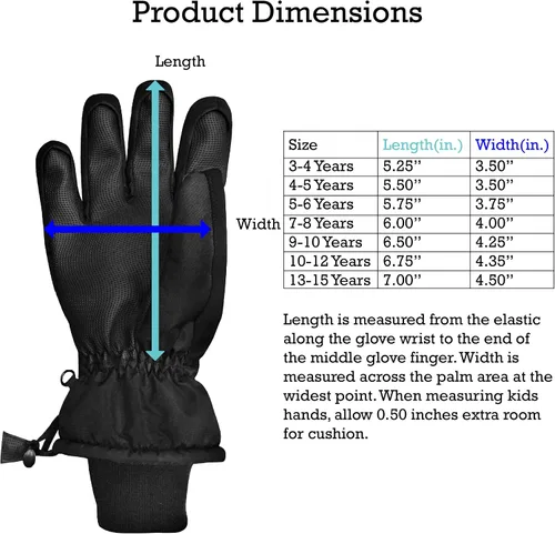 Vista 5 de N'Ice Caps - Guantes de invierno cálidos impermeables para niños con tecnología Thinsulate