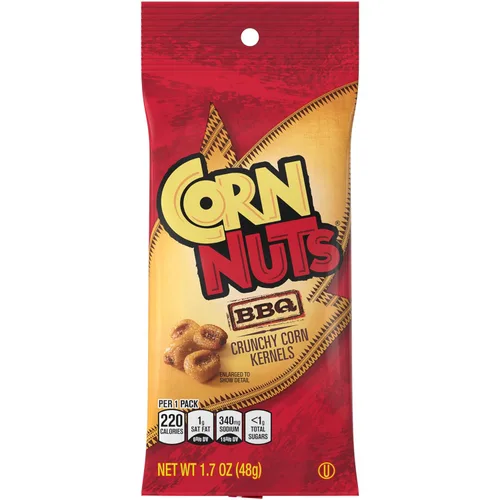 Vista 4 de CORN NUTS Granos de maíz para barbacoa, aperitivos para adultos, 18 bolsas