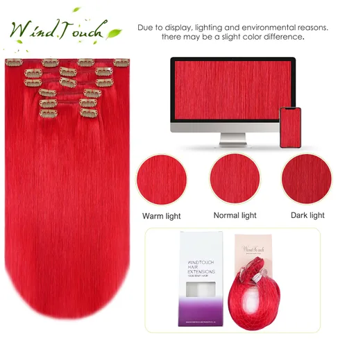 Vista 58 de WindTouch - Extensiones de cabello humano real con clip, color marrón claro a rubio con reflejos #6P613, 22 pulgadas, 4.33 onzas, 7 piezas #6p613