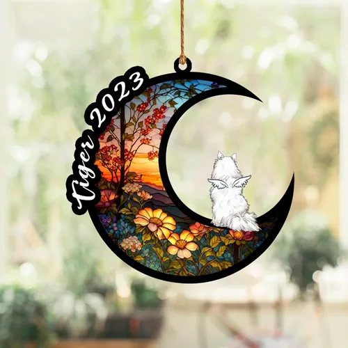 Vista 270 de Nazenti Atrapasoles conmemorativo para perros, adornos de Navidad personalizados para perros, adorno de Navidad, regalos conmemorativos para perros