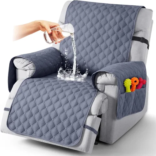 Vista 9 de TAOCOCO Fundas reclinables 100% impermeables, con correas para las piernas, funda de sofá reclinable reversible para silla reclinable, protector