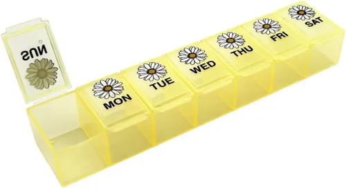 Vista 14 de EZY DOSE - Estuche semanal (7 días) para pastillas diarias, planificador de medicinas, organizador de vitaminas, contenedor de suplementos