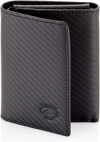 Vista 8 de Stealth Mode Billetera triple Cartera con bloqueo RFID con soporte para identificación Funda de cuero para dinero, tarjetas de crédito