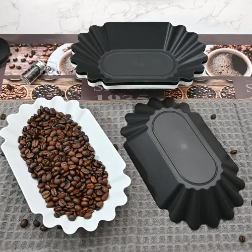 Vista 5 de CAFEMASY Bandeja de muestras de café para ventosas, plato de plástico reutilizable para recoger y pesar, muestra de granos de café