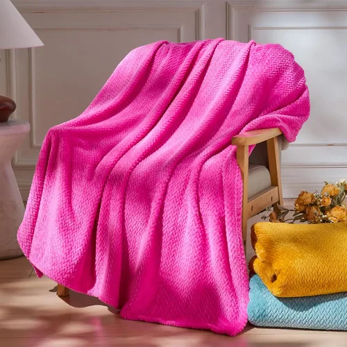 Vista 39 de NEWCOSPLAY Manta de Tiro Súper Suave Aqua Franela Sedosa Premium Fleece con Patrón de Hojas Ligera Manta de Cama para Uso en Todas las Estaciones