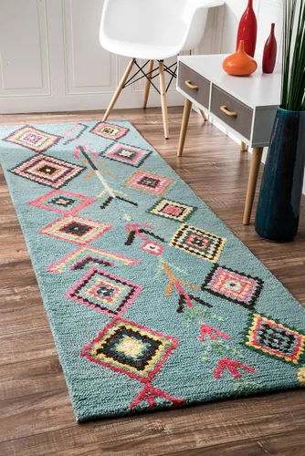 Vista 26 de NuLOOM Belini Alfombra de lana con acento a mano, 2 pies x 3 pies, color marfil Nuloom Belini Trellis - Alfombra de lana para sala de estar