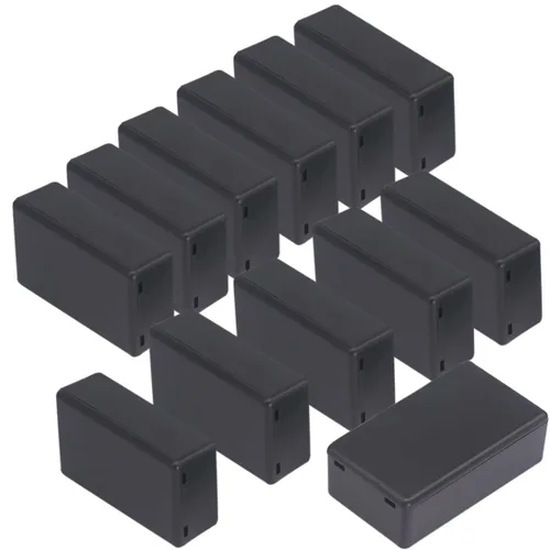 Vista 32 de Zulkit 12 cajas de proyecto de plástico ABS para proyectos eléctricos, caja de conexiones de energía, color negro, 1.97 x 1.10 x 0.59 pulgadas 12